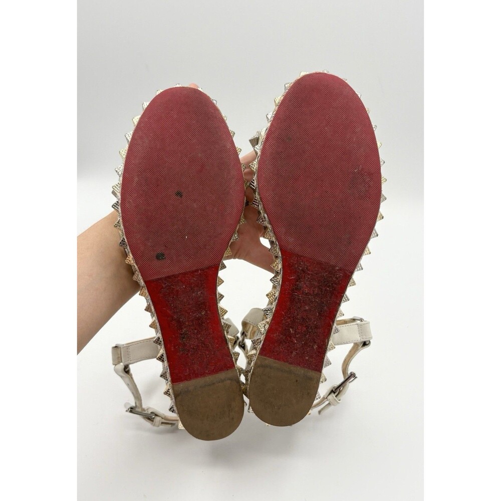 Christian Louboutin Cataclou 60 Cork White & Gold Platform Sandals Sz EU 37 - Picture 12 of 14